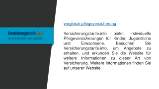 Vergleich Pflegeversicherung  Versicherungstarife.info