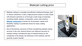 waterjet cutting pricee