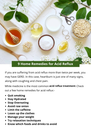 9 Home Remedies for Acid Reflux