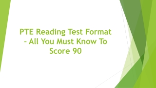 PTE Reading Test Format – All You Must