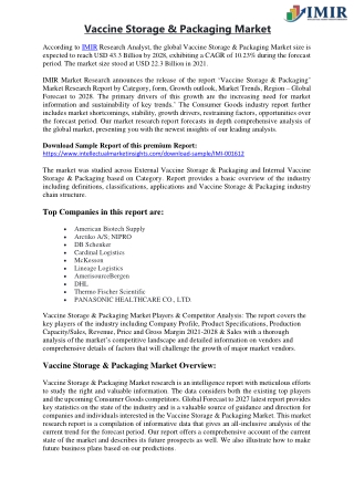 US Vaccine Storage & Packaging Market