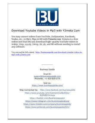 Download Youtube Videos in Mp3 with Y2meta Com
