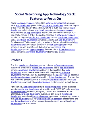 Social Networking App Technology Stack