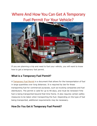 temporary fuel permit