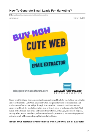 How To Generate Email Leads For Marketing