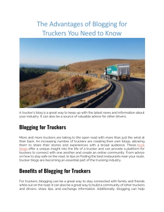 Truck blogs