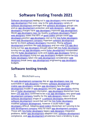 Software Testing Trends 2021