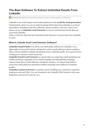 The Best Software To Extract Unlimited Emails From LinkedIn