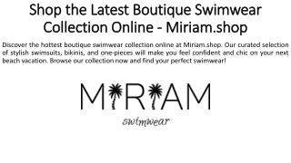 Shop the Latest Boutique Swimwear Collection Online