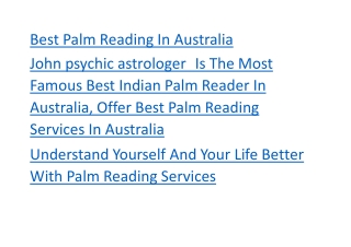 Best Palm Reading In Australia