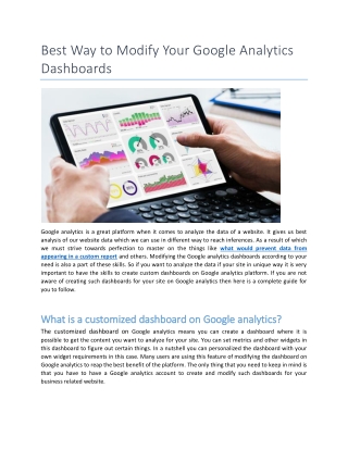 Best way to modify your Google analytics dashboards