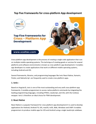 Top Five Frameworks for cross-platform App development