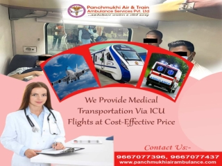 Panchmukhi Air and Train Ambulance from Patna with full ICU Setup