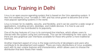 Linux Training in Delhi