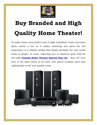 Buy Branded and High Quality Home Theater