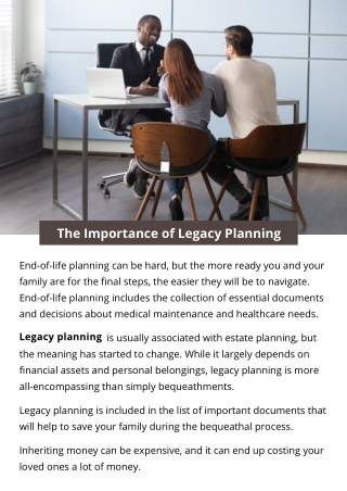 The Importance of Legacy Planning