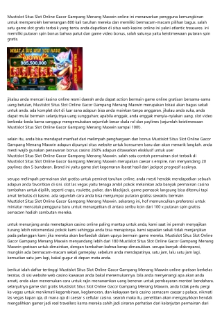 Permainan Mustislot situs slot online Gacor Gampang Menang Maxwin Ideal Casino O