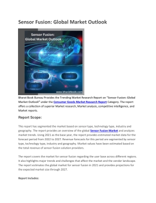 Sensor Fusion, Global Market Outlook