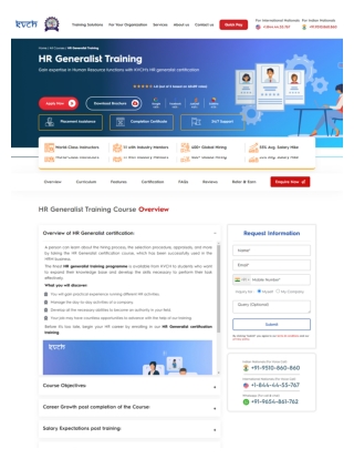 HR Generalist Certification Course| KVCH Courses