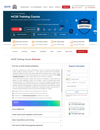 MCSE certification training | MCSE training course KVCH