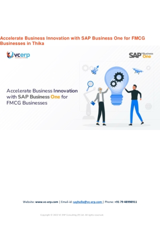 Accelerate Business Innovation with SAP Business One for FMCG Businesses in Thik