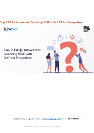 Top 7 FAQs Answered: Decoding RISE with SAP for Enterprises