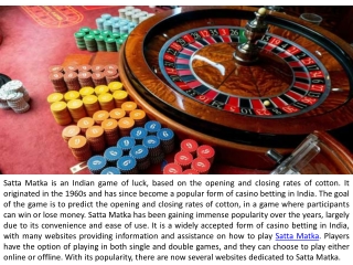 Satta Matka and Casino Betting