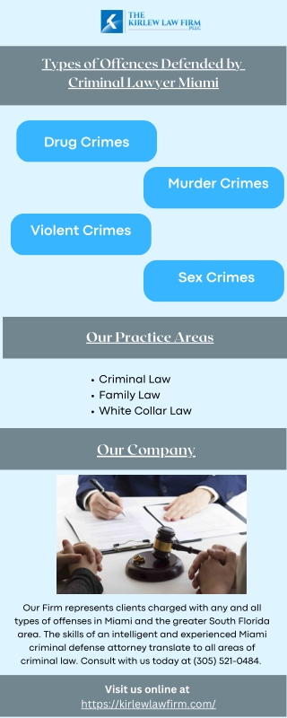 Types of Offences Defended by  Criminal Lawyer Miami