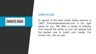 Lottery In Uae  Emiratesdrawresults.com