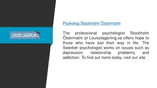 Psychologist Stockholm Östermalm  Louiselagerling.se