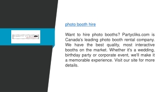 Photo Booth Hire  Partycliks.com;;;