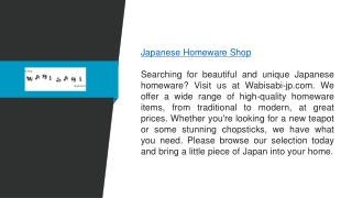 Japanese Homeware Shop  Wabisabi-jp.com