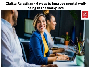  Ziqitza Rajasthan - 6 ways to improve mental well-being in the workplace