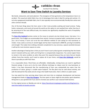 Want to Save Time? Switch to Laundry Services