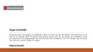 bygga en hemsida | Interwebsite.se