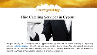 Catering in Cyprus | Party City Cyprus