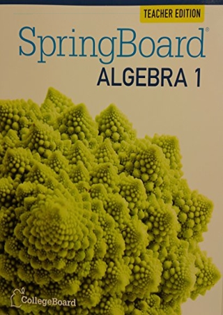 DOWNLOAD/PDF  SpringBoard Algebra 1, Grade 8, Teacher's Edition