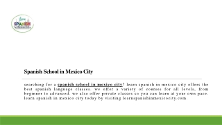 Spanish School in Mexico City | Learnspanishinmexicocity.com