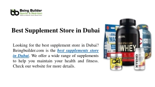 Best Supplement Store in Dubai | Beingbuilder.com
