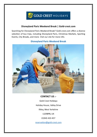 Disneyland Paris Weekend Break  Gold-crest.com