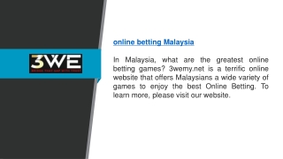 Online Betting Malaysia  3wemy.net