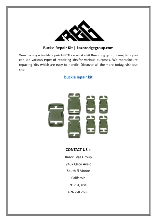 Buckle Repair Kit  Razoredgegroup.com