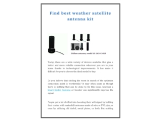 Find best weather satellite antenna kit