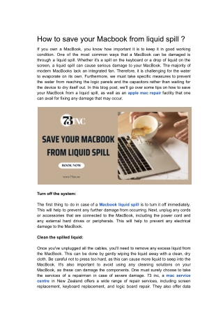 How to save your Macbook from liquid spill