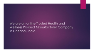 Health and wellness product supplier company in Chennai - Feb 2023