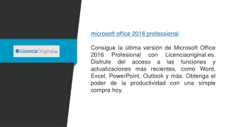 Microsoft Office 2016 Professional  Licenciaoriginal.es