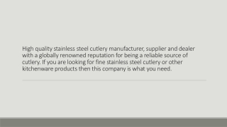 top biggest Manufacturer & Suppliers of Stainless Steel Cutlery in Moradabad, India - Feb 2023