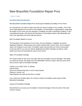 New Braunfels Foundation Repair Pros