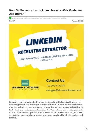 1How To Generate Leads From LinkedIn With Maximum Accuracy