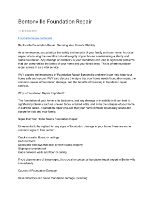 Bentonville Foundation Repair